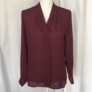 Violet & Claire Hidden Button Semi-Sheer Blouse